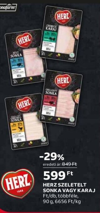 Auchan HERZ SZELETELT SONKA VAGY KARAJ 90 g ajánlat