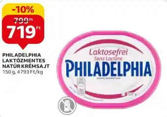Auchan PHILADELPHIA LAKTÓZMENTES NATÚR KRÉMSAJT 150 g ajánlat