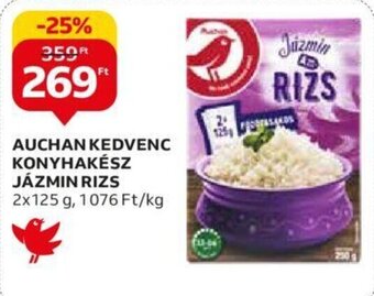 Auchan AUCHAN KEDVENC KONYHAKÉSZ JÁZMIN RIZS 2 x 125 g ajánlat