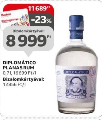 Auchan DIPLOMÁTICO PLANAS RUM 0,7 l ajánlat