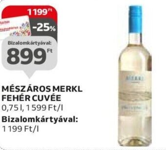 Auchan MÉSZÁROS MERKL FEHÉR CUVÉE 0,75 l ajánlat