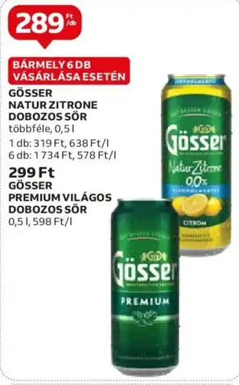 Auchan GÖSSER NATUR ZITRONE DOBOZOS SÖR 0,5 l ajánlat