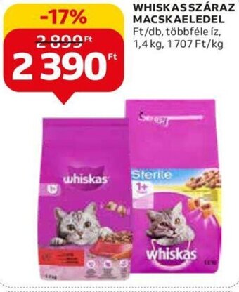Auchan WHISKAS SZÁRAZ MACSKAELEDEL 1,4 kg ajánlat