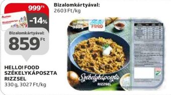 Auchan HELLO! FOOD SZÉKELYKÁPOSZTA RIZZSEL 330 g ajánlat