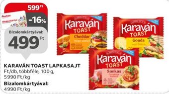 Auchan KARAVÁN TOAST LAPKASAJT 100 g ajánlat