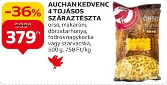 Auchan AUCHAN KEDVENC 4 TOJÁSOS SZÁRAZTÉSZTA 500 g ajánlat