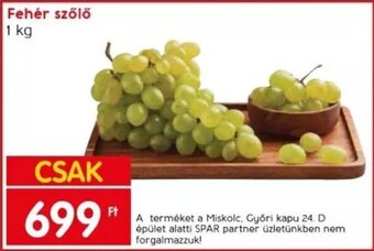Spar Fehér szőlő 1 kg ajánlat