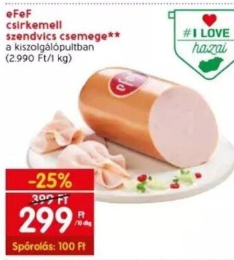 Spar eFeF csirkemell szendvics csemege 10 dkg ajánlat