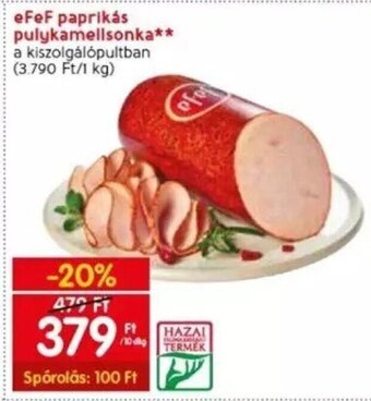 Spar eFeF paprikás pulykamellsonka 10 dkg ajánlat