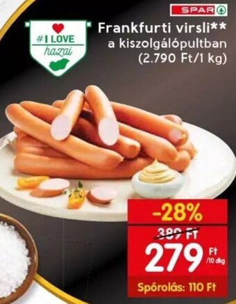 Spar SPAR Frankfurti virsli 10 dkg ajánlat