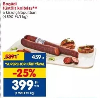Spar Bogádi füstölt kolbász 10 dkg ajánlat