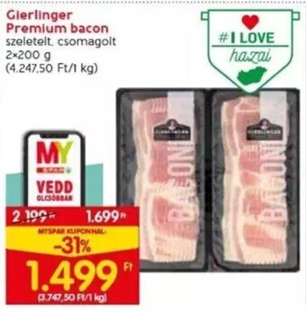 Spar Gierlinger Premium bacon 2 x 200 g ajánlat