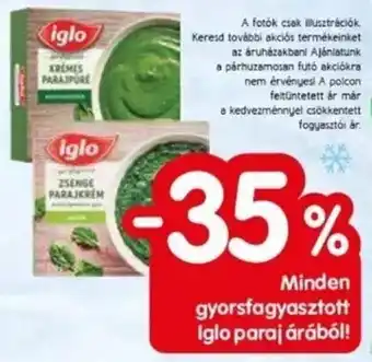 Spar Minden gyorsfagyasztott Iglo paraj árából! ajánlat
