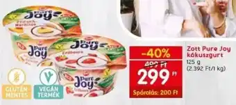 Spar Zott Pure Joy kókuszgurt 125 g ajánlat