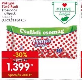 Spar Pöttyös Túró Rudi 10 x 30 g ajánlat