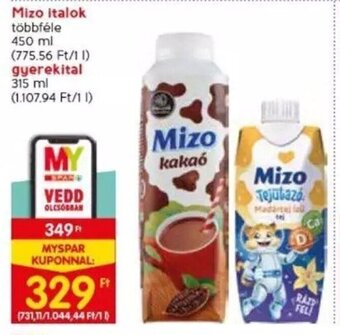 Spar Mizo italok stb. 450 / 315 ml ajánlat