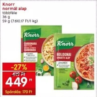 Spar Knorr normál alap 36 / 59 g ajánlat
