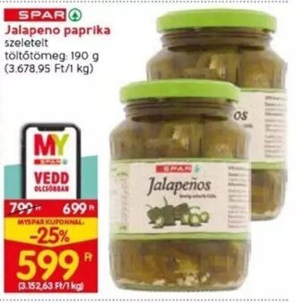 Spar SPAR Jalapeno paprika 190 g ajánlat