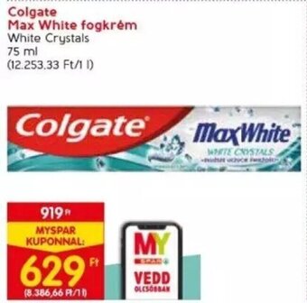 Spar Colgate Max White fogkrém 75 ml ajánlat