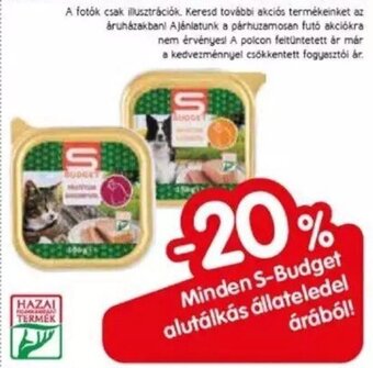 Minden S-Budget alutálkás állateledel árából!