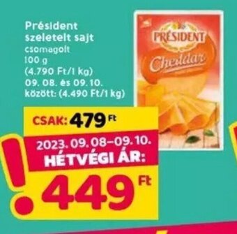 Président szeletelt sajt 100 g