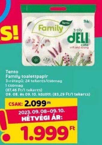 Spar Tento Family toalettpapír 24 tekercs ajánlat