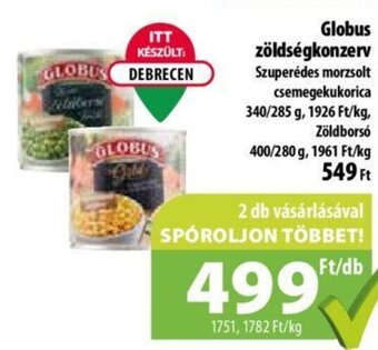 Coop Globus zöldségkonzerv 280 - 400 g ajánlat