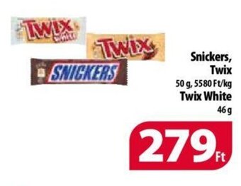 Coop Snickers, Twix stb. 50 / 46 g ajánlat