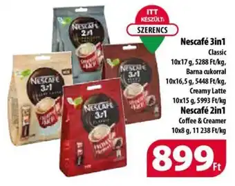 Coop Nescafé 3in1 stb. 10 x 17 g - 10 x 8 g ajánlat
