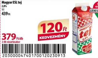 Coop Magyar ESL tej 1 l ajánlat