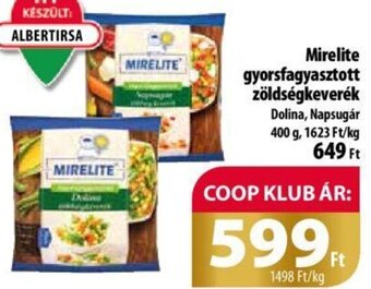 Coop Mirelite gyorsfagyasztott zöldségkeverék 400 g ajánlat