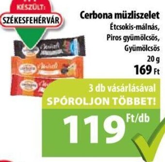 Coop Cerbona müzliszelet 20 g ajánlat