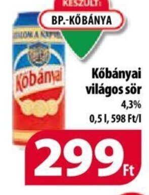 Coop Kőbányai világos sör 0,5 l ajánlat