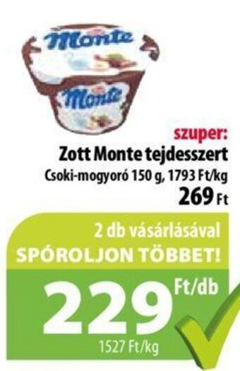 Coop Zott Monte tejdesszert 150 g ajánlat