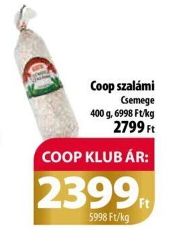 Coop Coop szalámi 400 g ajánlat