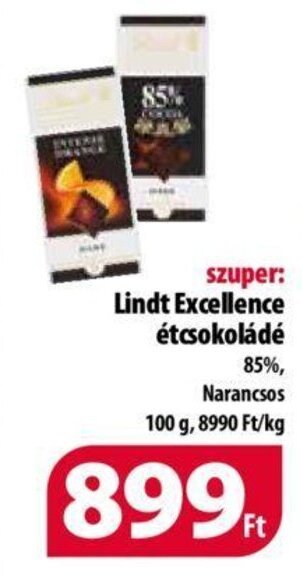 Coop Lindt Excellence étcsokoládé 100 g ajánlat