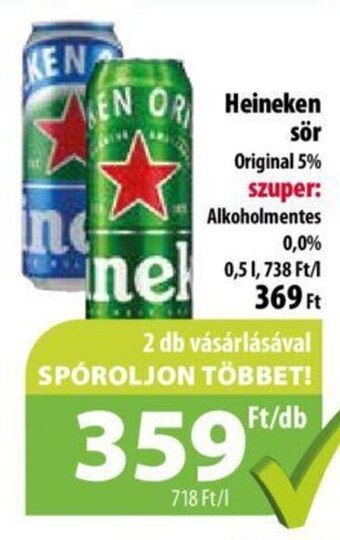Coop Heineken sör 0,5 l ajánlat