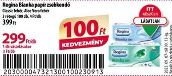 Coop Regina Bianka papír zsebkendő 100 db ajánlat