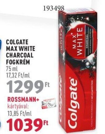 Rossmann COLGATE MAX WHITE CHARCOAL FOGKRÉM 75 ml ajánlat