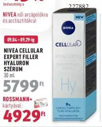 Rossmann NIVEA CELLULAR EXPERT FILLER HYALURON SZÉRUM 30 ml ajánlat