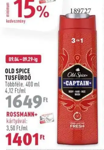 Rossmann OLD SPICE TUSFÜRDŐ 400 ml ajánlat