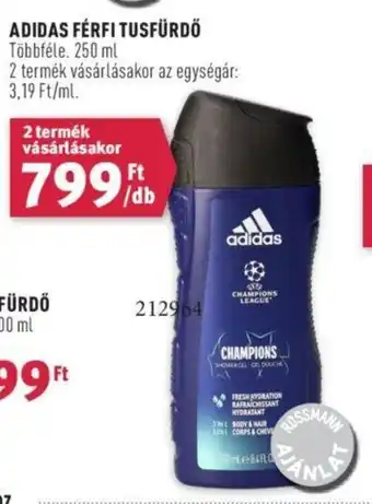 Rossmann ADIDAS FÉRFI TUSFÜRDŐ 250 ml ajánlat