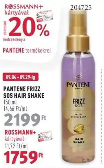 Rossmann PANTENE FRIZZ SOS HAIR SHAKE 150 ml ajánlat
