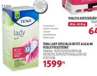 Rossmann TENA LADY SPECIÁLIS BETÉT ALKALMI VIZELETVESZTÉSRE 10 - 34 db ajánlat