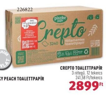 Rossmann CREPTO TOALETTPAPÍR 12 tekercs ajánlat