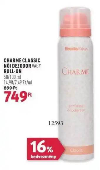 Rossmann CHARME CLASSIC NŐI DEZODOR stb. 50 / 100 ml ajánlat