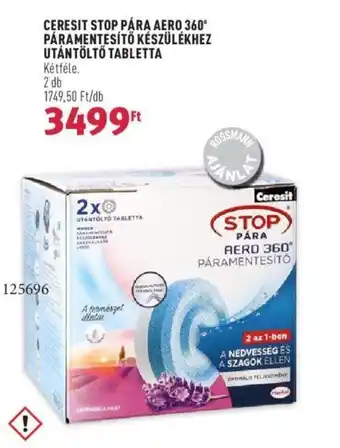 Rossmann CERESIT STOP PÁRA KÉSZÜLÉKHEZ UTÁNTÖLTŐ TABLETTA 2 db ajánlat