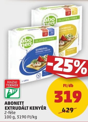 PENNY ABONETT EXTRUDÁLT KENYÉR 100 g ajánlat