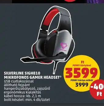 PENNY SILVERLINE SIGH810 MIKROFONOS GAMER HEADSET 1 db ajánlat