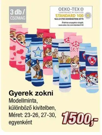 Kik Gyerek zokni 3 db ajánlat